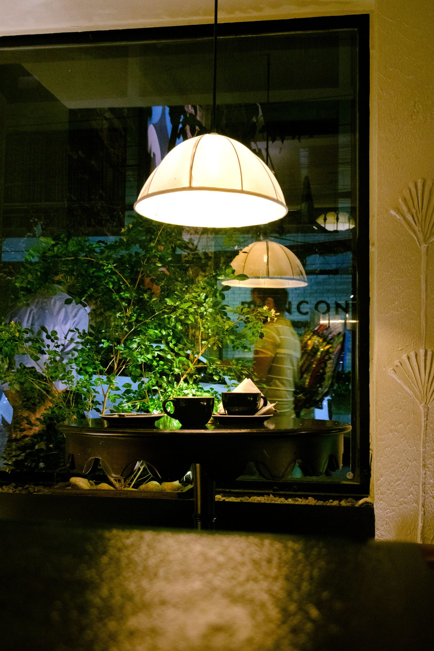 The Dessert Lab interior at night